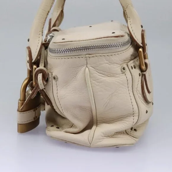 Chloe Paddington Hand Bag Leather Beige Silver - Picture 3 of 15